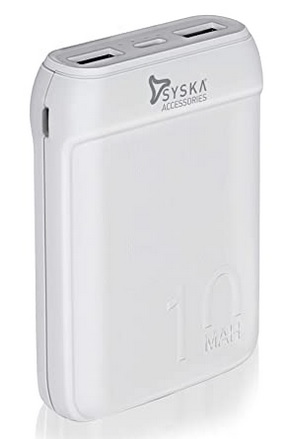 Syska-10000-mAh-Li-Polymer-P1016B-Power-Pocket100-Power-Bank-White